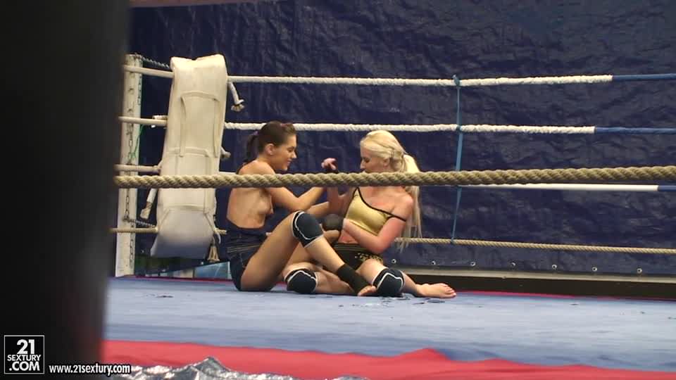 Nude Fight Club Backstage with Aspen and Blond Cat