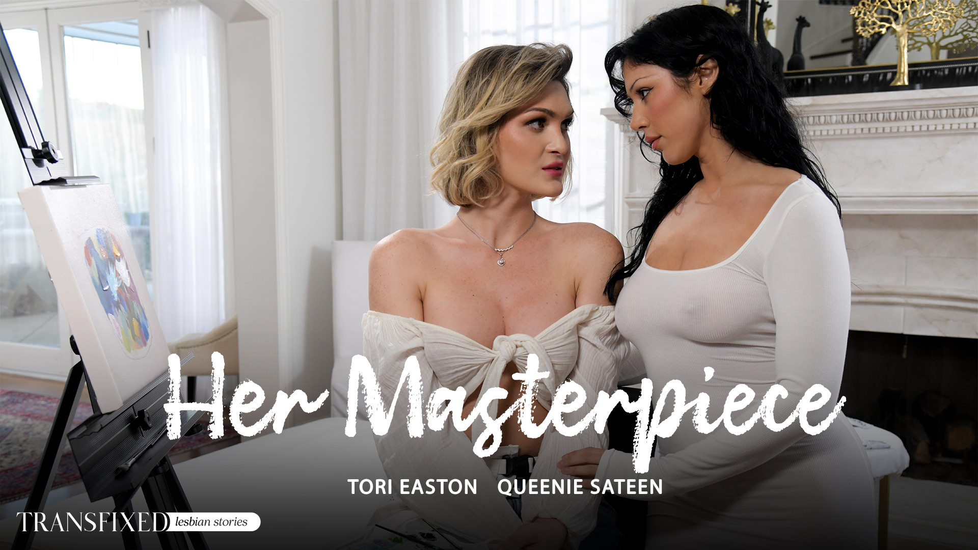 Her Masterpiece, Scene #01 with Queenie Sateen, Tori Easton in Transfixed by Adult Time